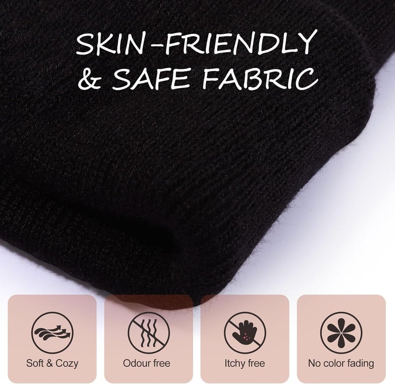 KDVOG Store Kids Knit Beanie Cute Fire Trucks Embroidery Warm Cuffed Skull Caps Classic Autumn Winter Hats for Boys Girls 3-8 Years - Image 3